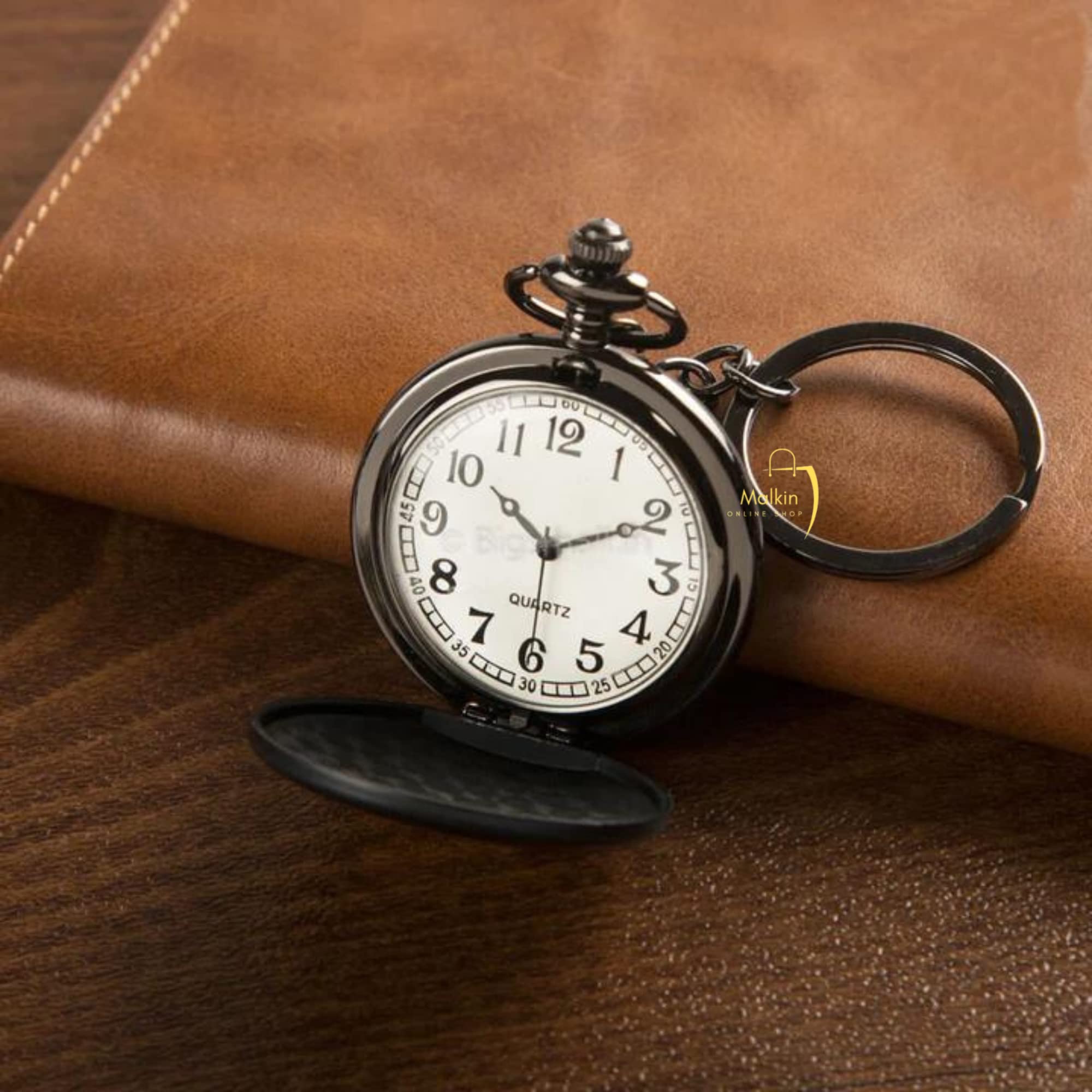 "To My King" Embossed Pocket Watch Keychain